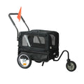 Pet Stroller Bike Trailer Stroller Foldable Pet Trailer 2-IN-1 Outdoor With Sunroof