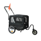 Pet Stroller Bike Trailer Stroller Foldable Pet Trailer 2-IN-1 Outdoor With Sunroof