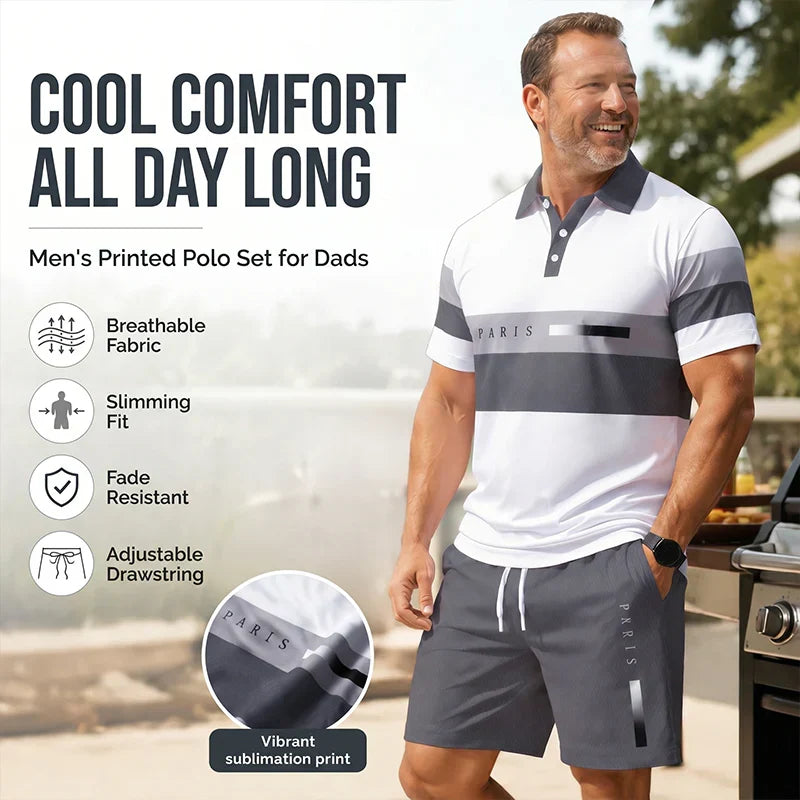 ⏳LAST DAY SALE 60% OFF !!📢Men's Two-Piece Shirt and Shorts Set