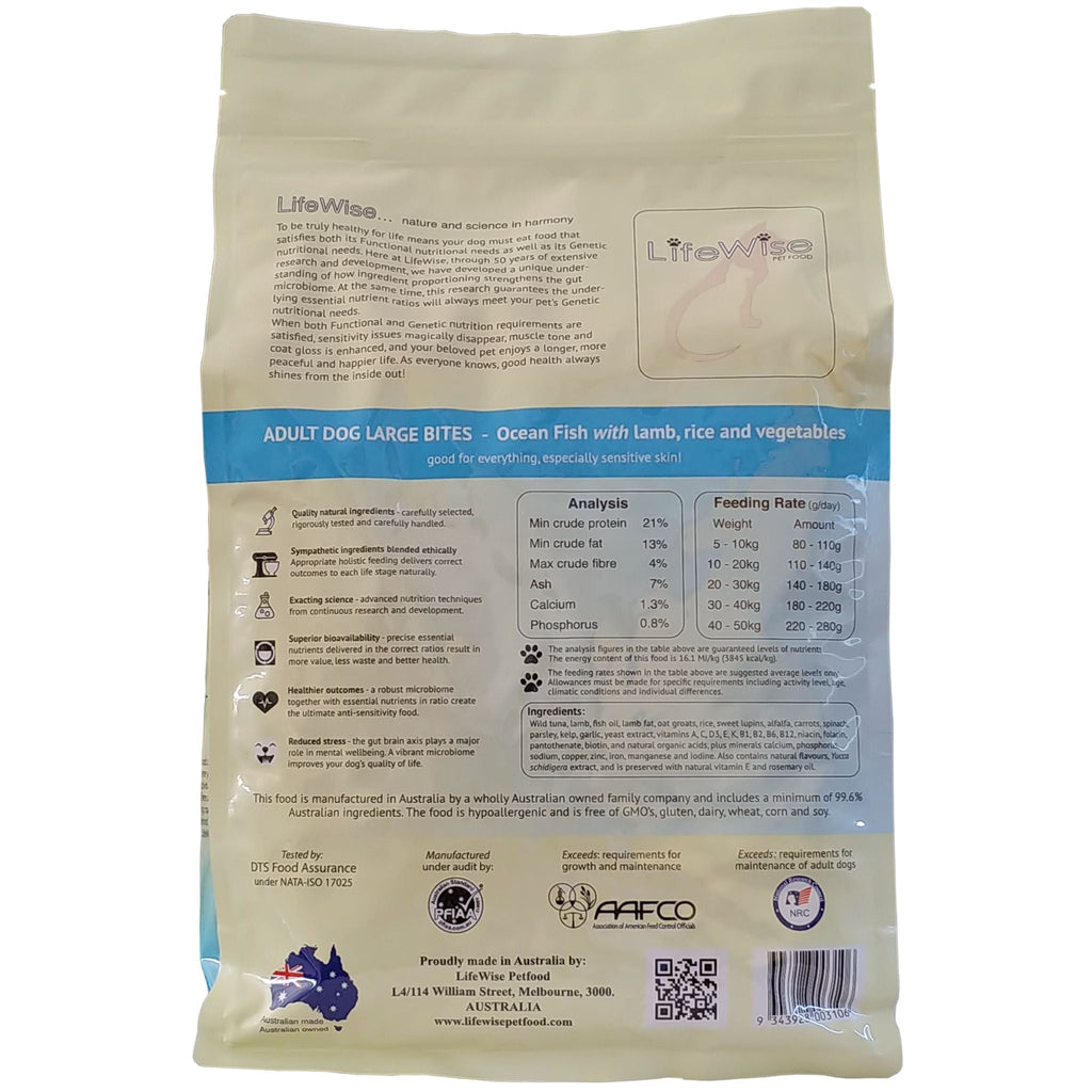 LifeWise Dry Dog Food Ocean Fish Large Bites