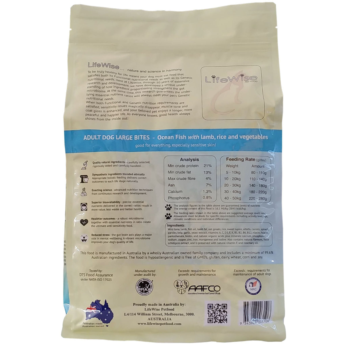 LifeWise Dry Dog Food Ocean Fish Large Bites
