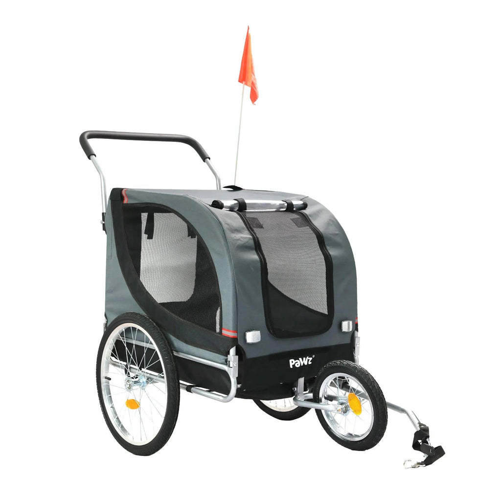Pet Stroller Bike Trailer Stroller Foldable Pet Trailer 3-IN-1 Outdoor With Sunroof