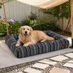 SnugNest Textured Stripe Orthopedic Dog Bed