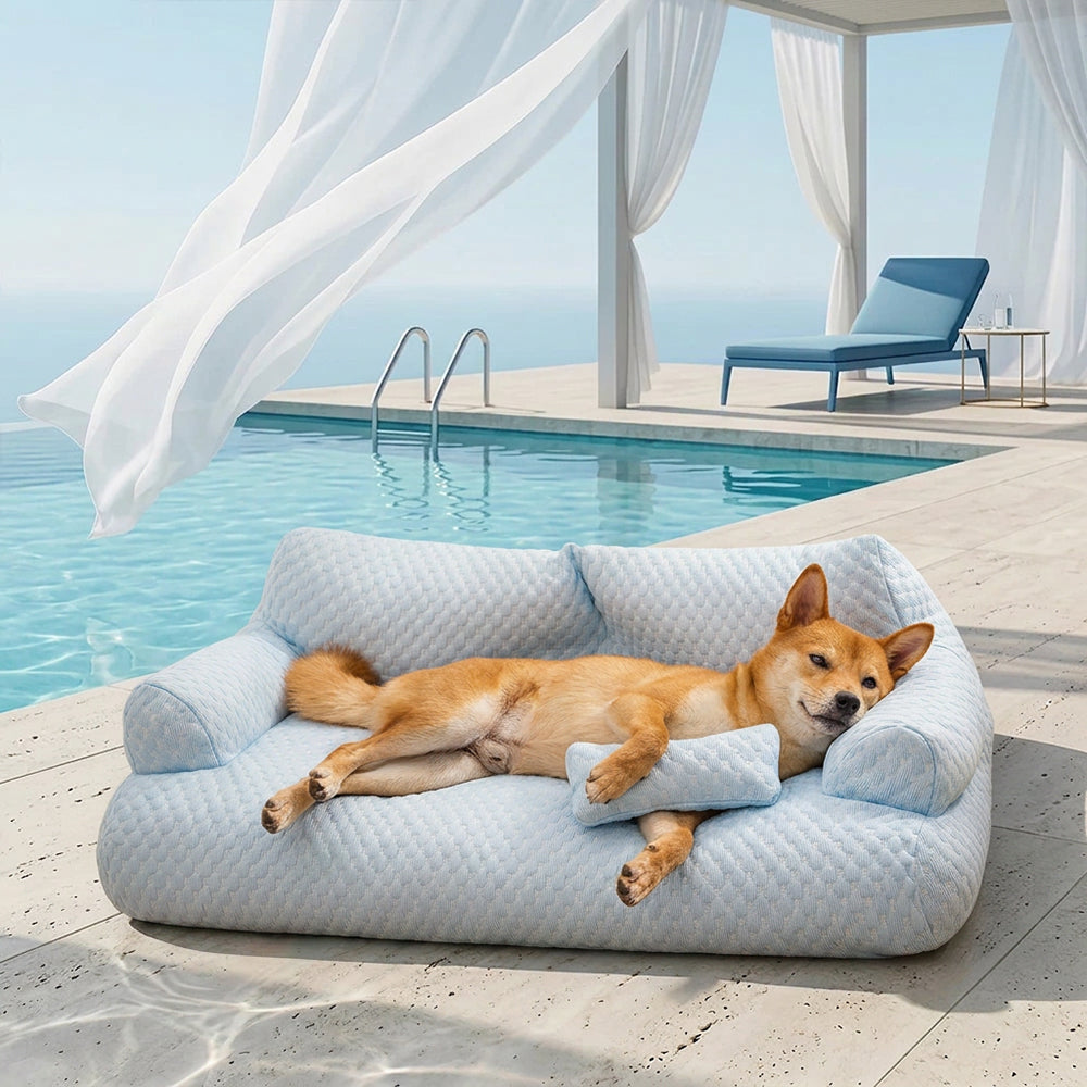 Ice Silk Cooling Pet Bed Breathable Washable Dog Sofa Bed