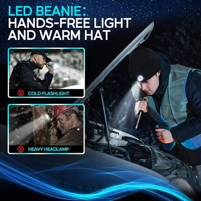 🎅CHRISTMAS GIFT 49% OFF-🎁LED Knitted Winter Beanie Hat