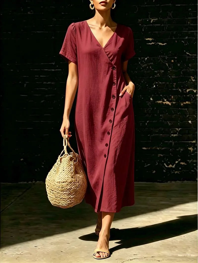 Seasonal Clearance Sale🔥8-PackOnly $34.9 Casual and stylish V-neck dress for beach vacation