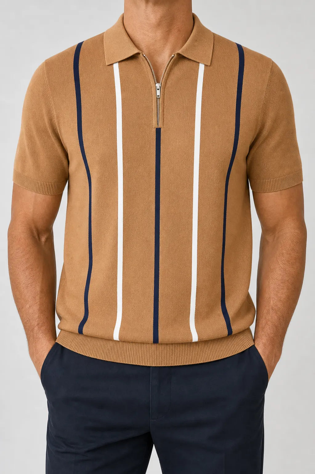 🔥CLEARANCE SALE🔥 Men's Knit Half-Zip Polo Shirt