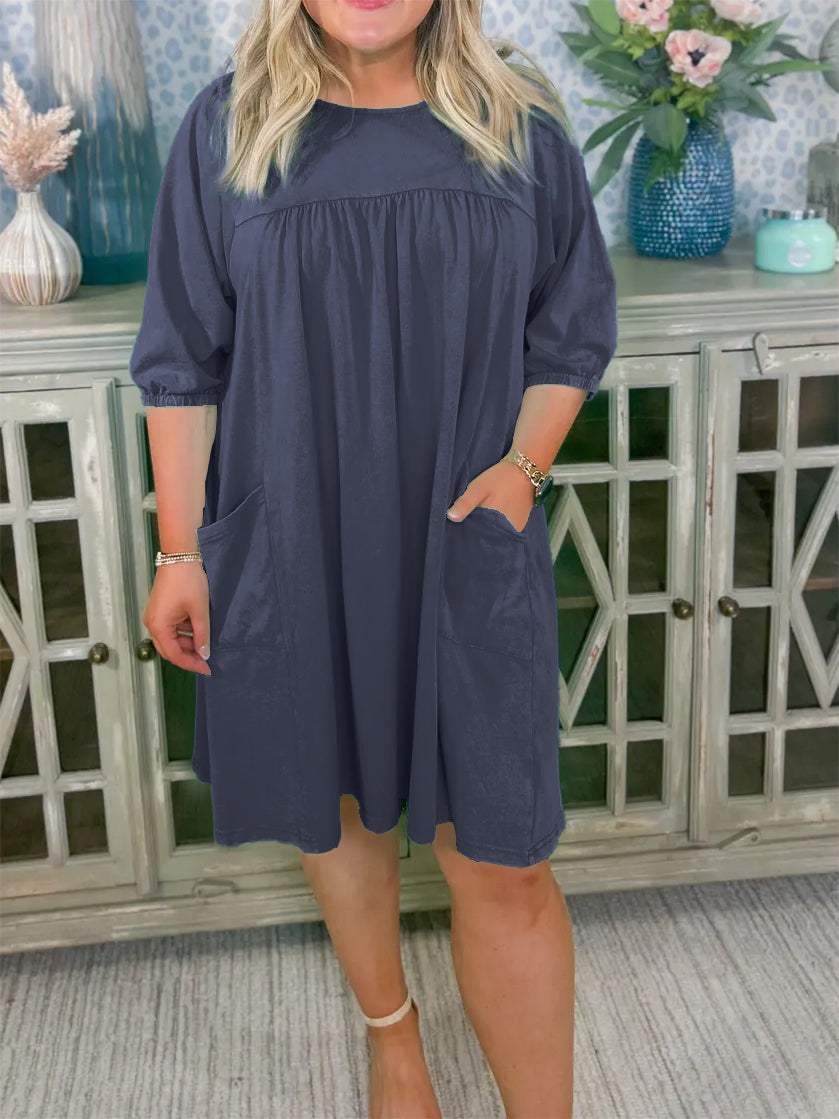 🌈Acid Washed Flowy Casual Dress With Large Pockets