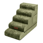Plush Velvet 2-in-1 Foam Dog Stairs for Beds & Couches
