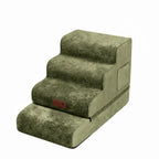 Plush Velvet 2-in-1 Foam Dog Stairs for Beds & Couches