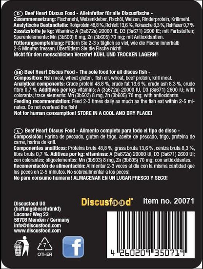 DiscusFood BH (Beef Heart) Soft Granulate (High Growth Diet) (80/230g)