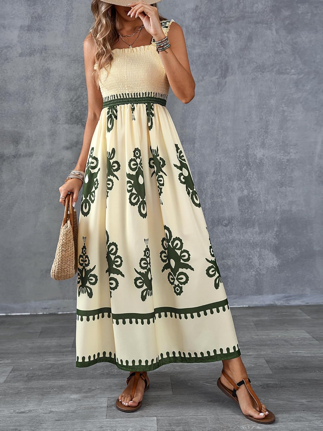 🔥🔥LAST DAY SALE 49% OFF🏖️Women’s Summer Print Sleeveless Flowy Long Dress
