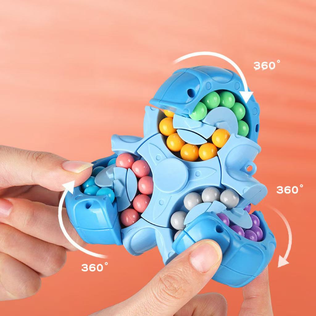 💥Extremely popular toy💥Fidget Spinner + Six-Sided Rotating Cube 2-in-1, Magic Bean Fun Educational Toy