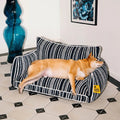 SnugNest Textured Stripe Dog Sofa Bed