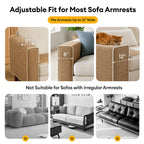 Adjustable Faux Sisal Scratch-Resistant Sofa Armrest Protector Cover for Cats