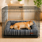 SnugNest Textured Stripe Orthopedic Dog Bed