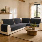 Furry Striped Sofa Protection Non-Slip Plush Recliner Couch Cover Sectional Couch Cover - Solid