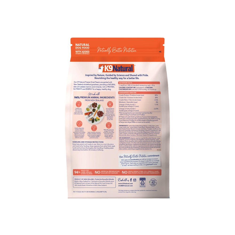 K9 NATURAL Lamb & King Salmon Freeze Dried Dog Food