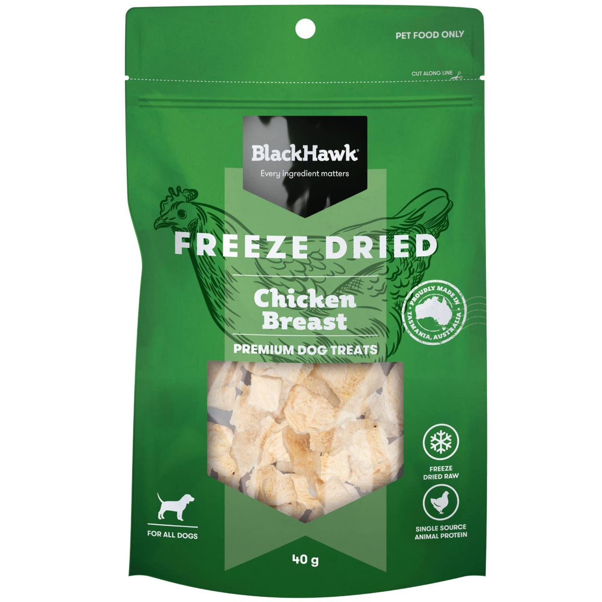 Black Hawk Chicken Breast Freeze Dried Dog Treats