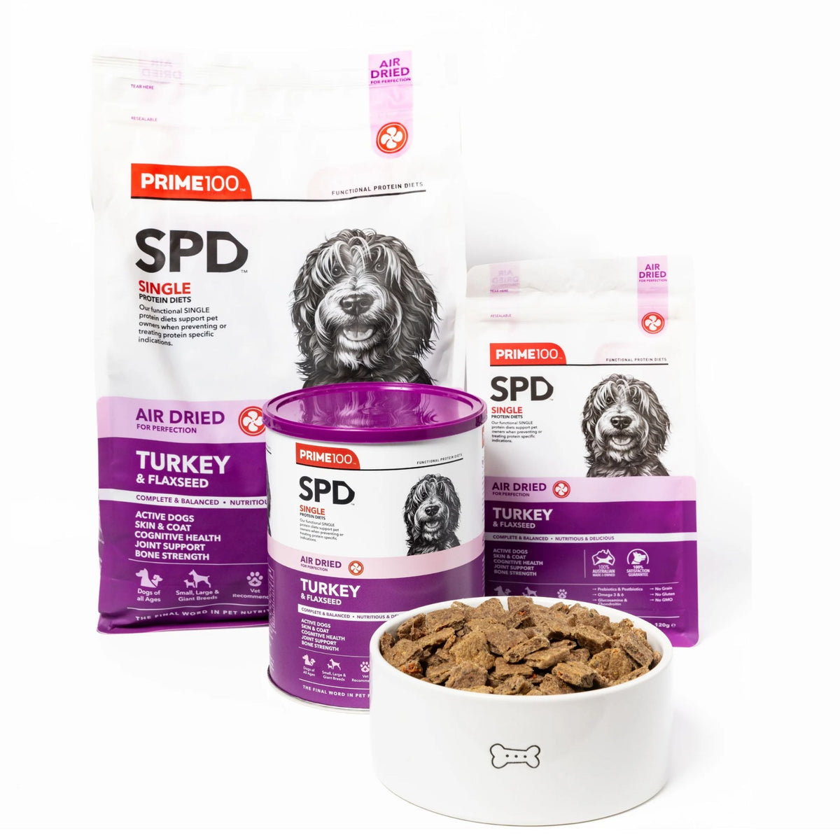 Prime100 Spd Turkey & Flaxseed Air Dried Dog Food