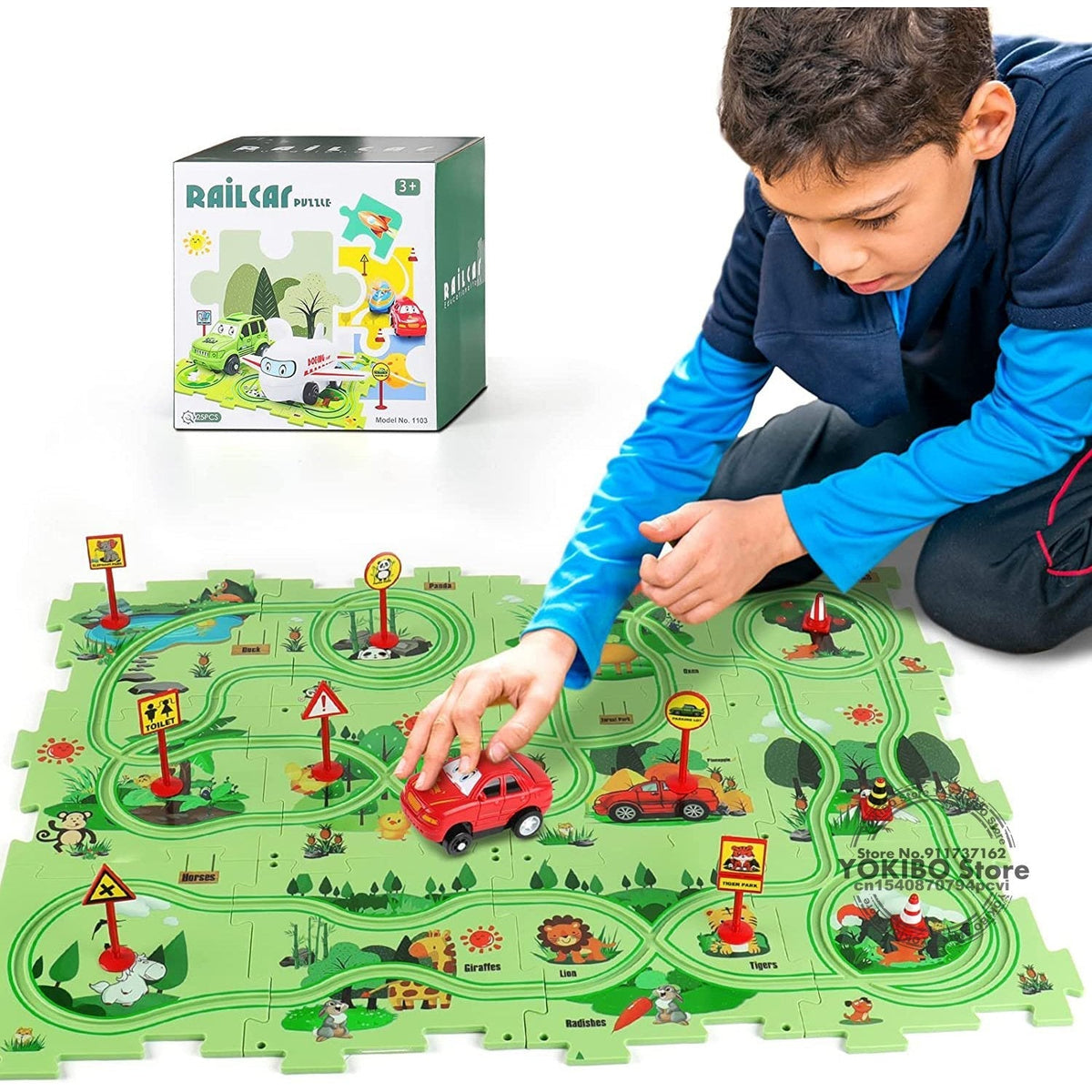 🚗Summer Hot Sales - 49% OFF🔥Children's Educational Puzzle Track Car Play Set🧩