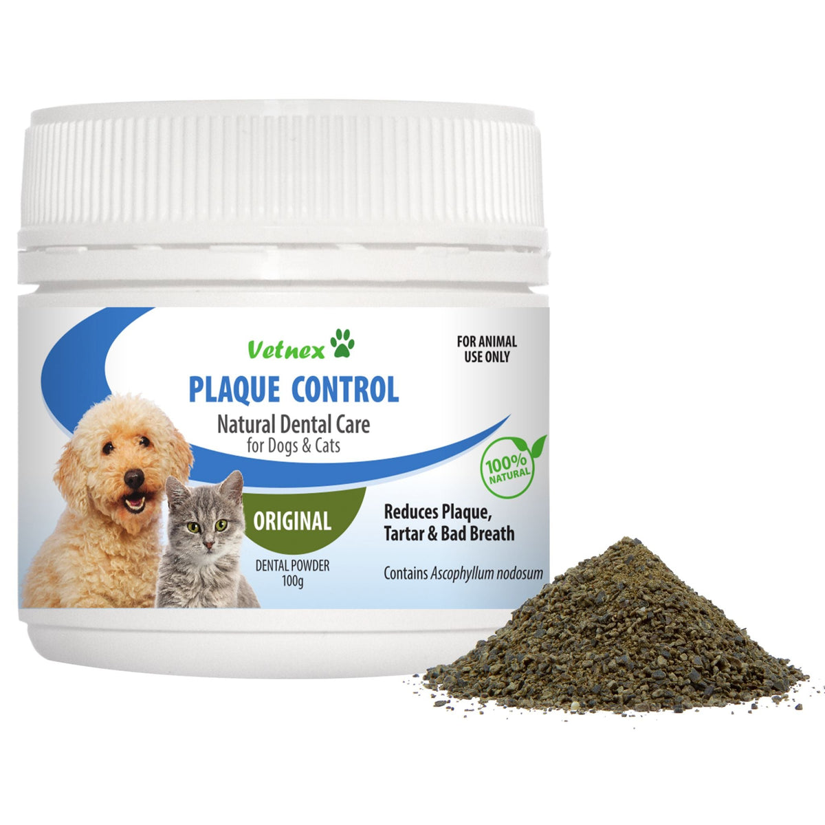 Vetnex Plaque Control Natural Dental Care Powder Original for Dogs & Cats