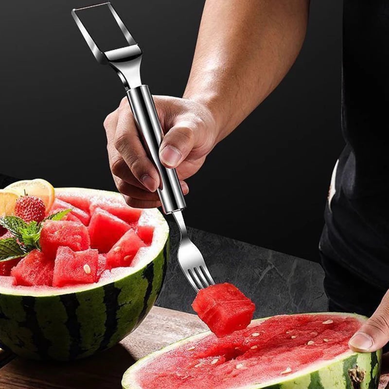 🍉 Effortless Fruit Prep-50% OFF-✨2-in-1 Fruit Cutter & Fork – For Quick and Easy Fruit Serving!🍓