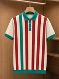🔥CLEARANCE SALE🔥 Retro Stripe Knit Polo Shirt