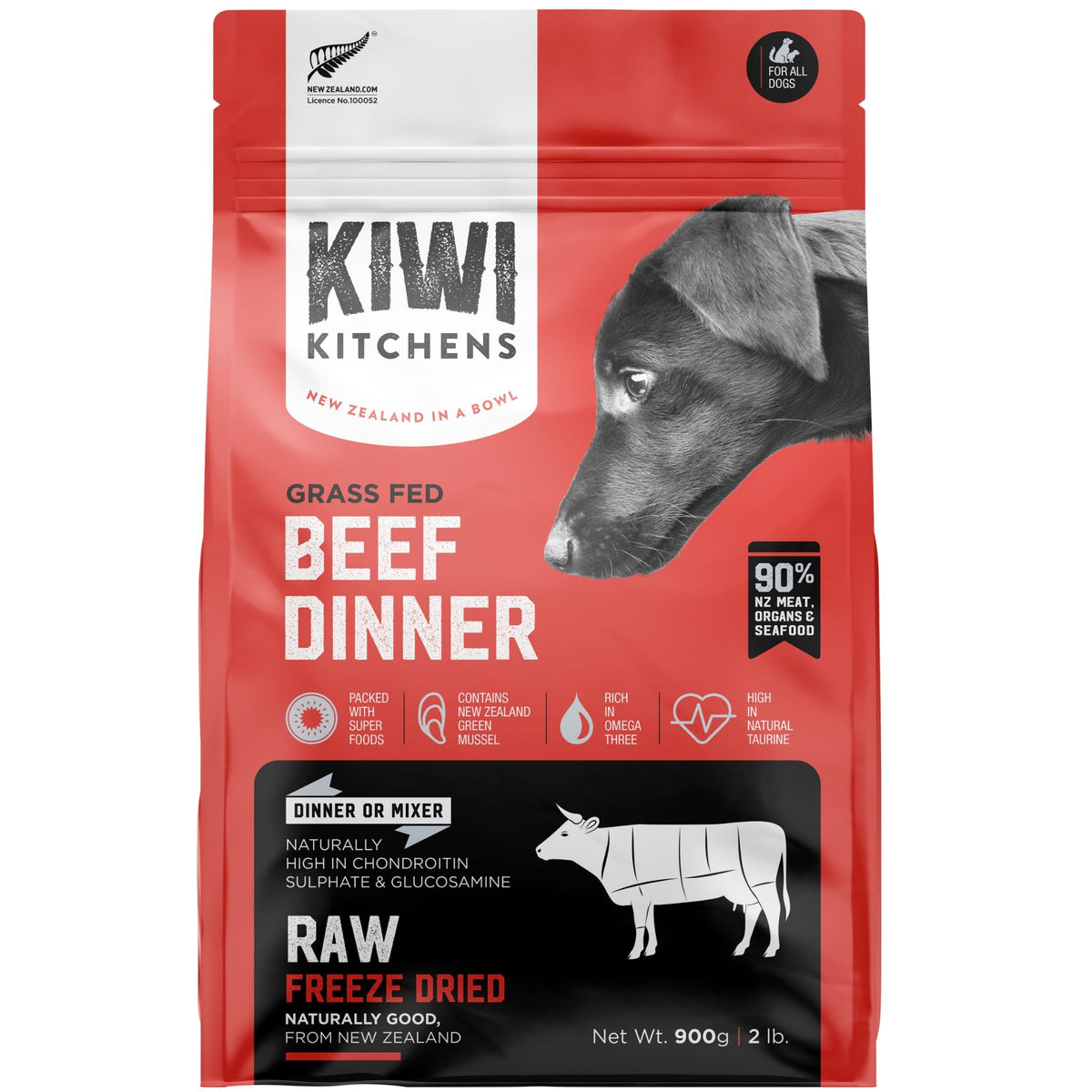Kiwi Kitchens Freeze Dried Dog Food Beef Dinner