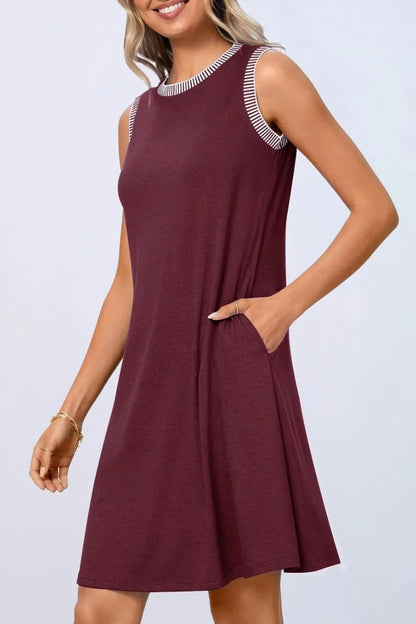 🎉Last Day Promotion 50% OFF💃Women's Casual Sleeveless Crew Neck Midi Dress