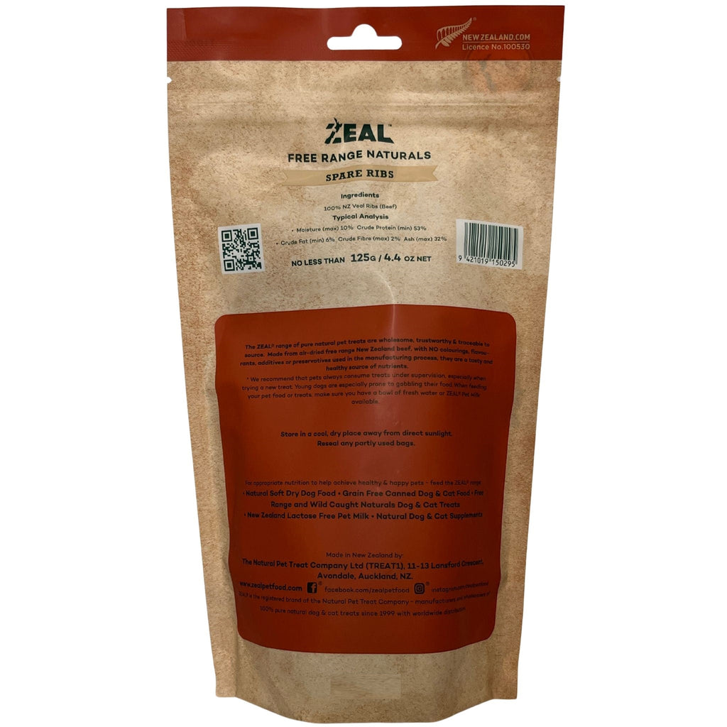 Zeal Free Range Naturals Spare Ribs Pet Treats 125g