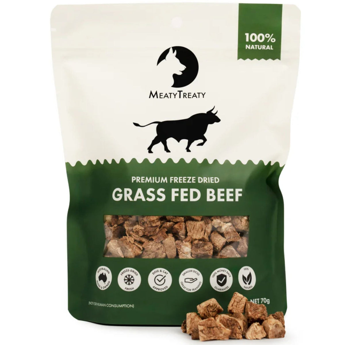 Meaty Treaty Freeze Dried Grass Fed Beef Cat & Dog Treats