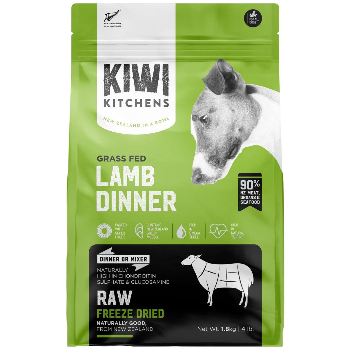 Kiwi Kitchens Freeze Dried Dog Food Lamb Dinner