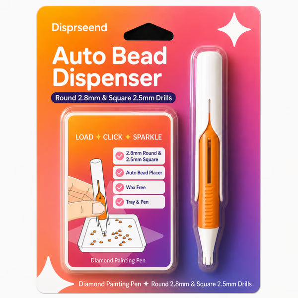 🔥Last Day 50% OFF 💎Automatic Diamond Painting Bead Dispenser Pen & Tray Set