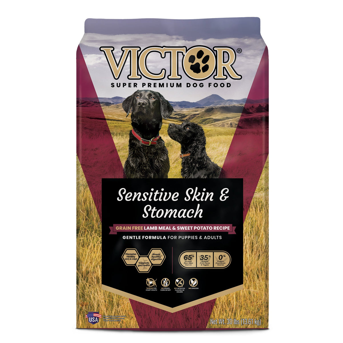 VICTOR Sensitive Skin and Stomach Grain Free Lamb Meal and Sweet Potato Recipe 30lb