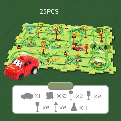 🚗Summer Hot Sales - 49% OFF🔥Children's Educational Puzzle Track Car Play Set🧩
