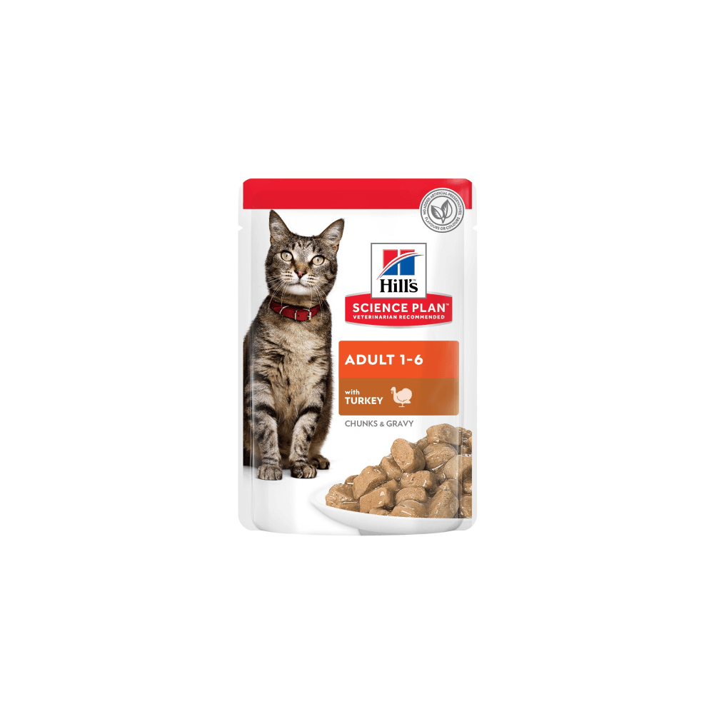 Hill's Science Plan Feline Adult Turkey Wet Cat Food (12 x 85g Pouches)