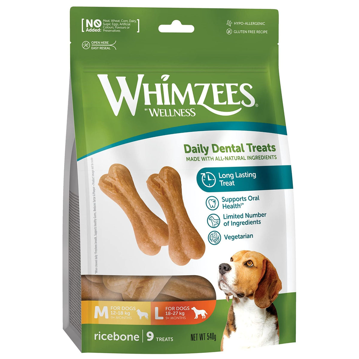 Whimzees Dental Dog Treats Ricebone