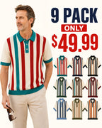 🔥CLEARANCE SALE🔥 Retro Stripe Knit Polo Shirt