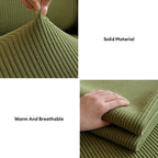 Vertical Stripe Corduroy Anti-Scratch Stretch Full-Cover Sectional Couch Cover