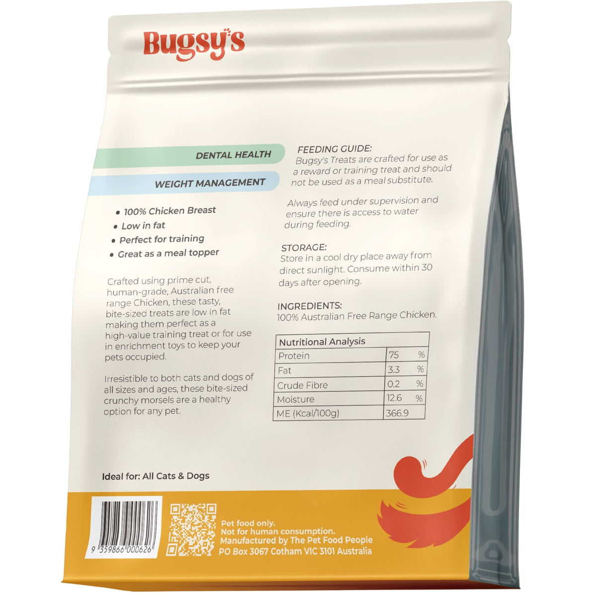 Bugsy's Free-Range Chicken Bites Pet Treats