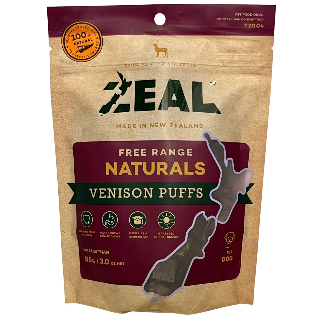 Zeal Free Range Naturals Venison Puffs Pet Treats 85g