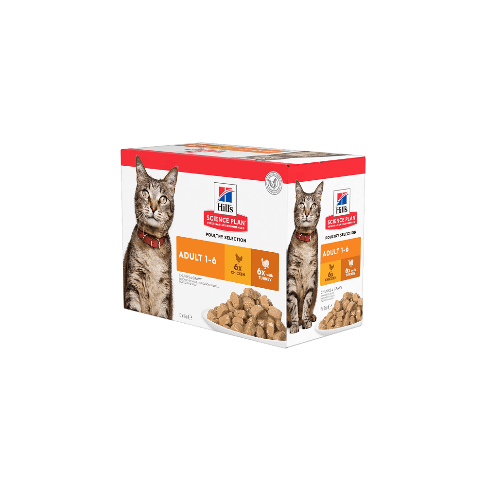 Hill's Science Plan Feline Adult Chicken & Turkey Wet Cat Food Multipack