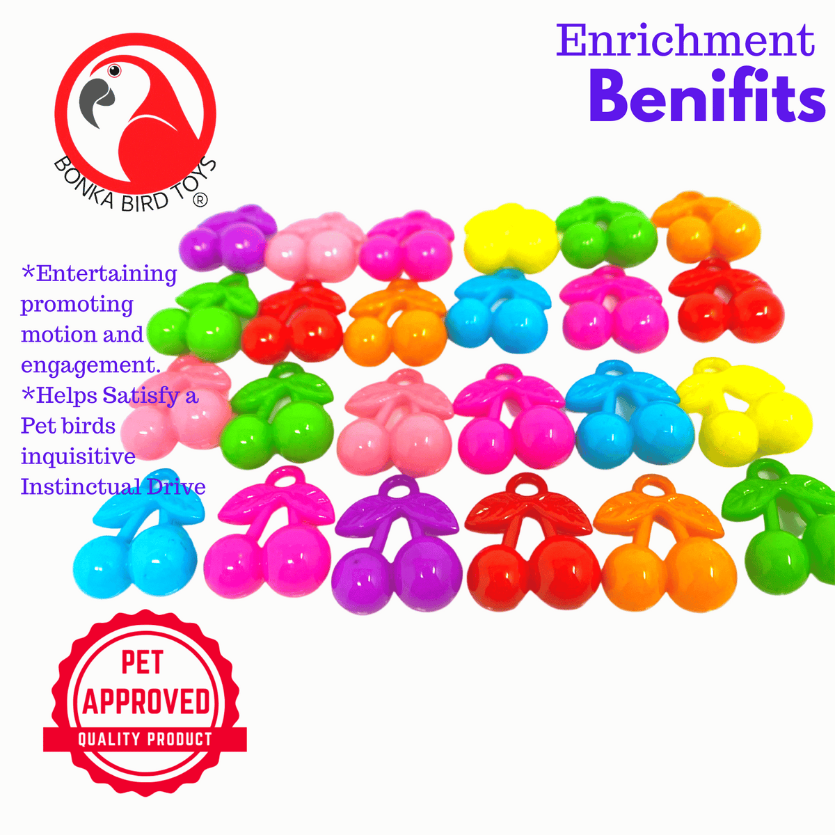 2952 PK24 Plastic Cherry Beads