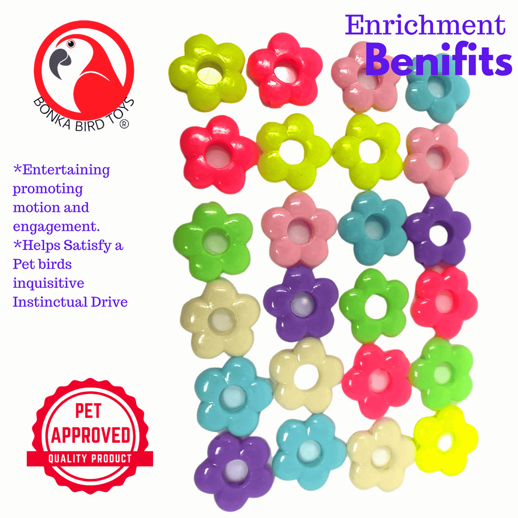 Pk24 Tiny Plastic Flower Beads