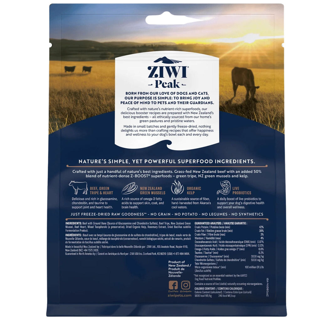 ZIWI Peak Freeze Dried Raw Beef Topper for Dogs