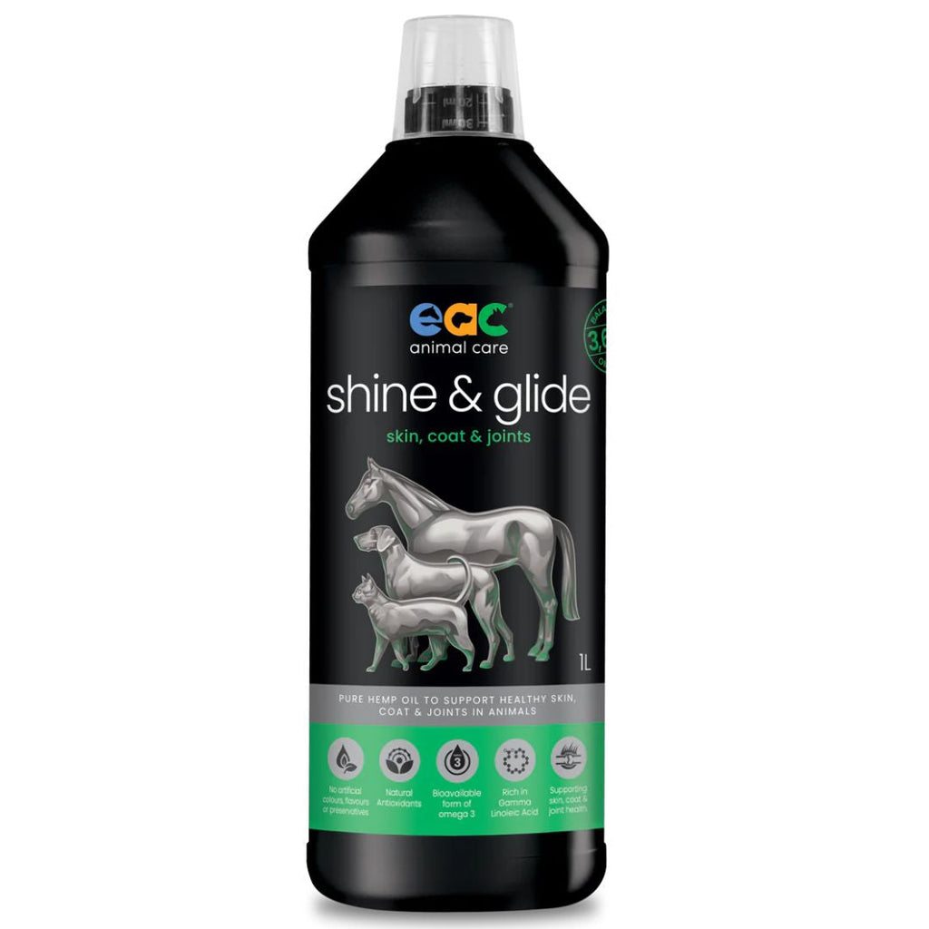 EAC Animal Care Shine & Glide - Pure Hemp Oil To Help Support Healthy Skin, Coat & Joints in Horses, Dogs and Cats