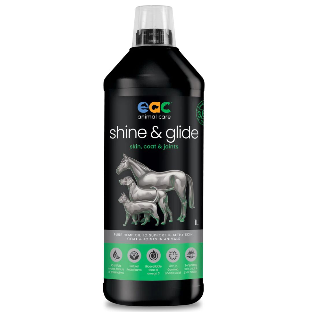EAC Animal Care Shine & Glide - Pure Hemp Oil To Help Support Healthy Skin, Coat & Joints in Horses, Dogs and Cats