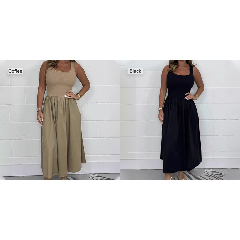 💕Limited Sale 70% OFF💕Women's Casual Solid Color Sleeveless Dress