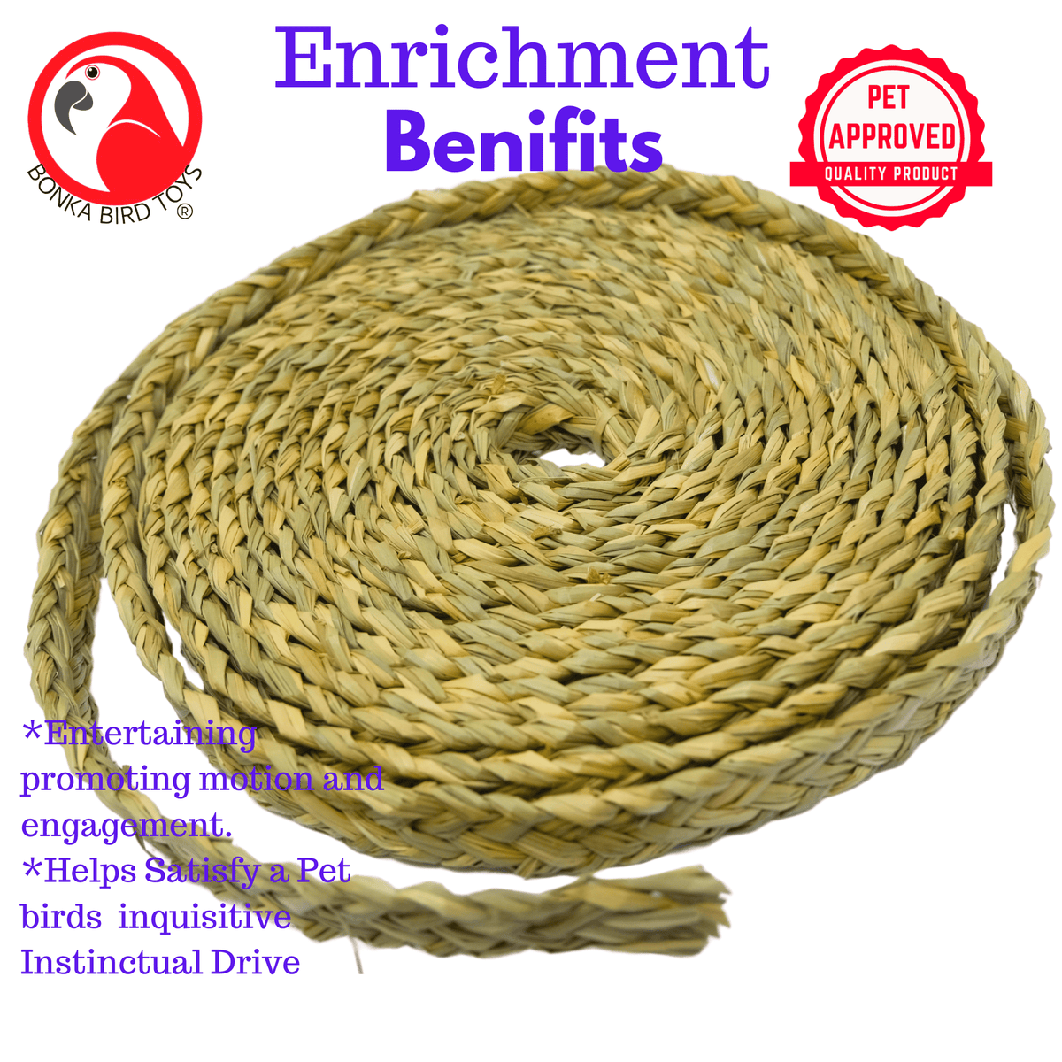 1254 7/8" Seagrass Braided Rope 20 Ft